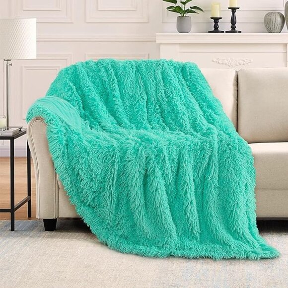 TOONOW Extra Soft Fuzzy Faux Fur Blanket Queen Size 78"x90", Reversible … - Picture 15 of 16